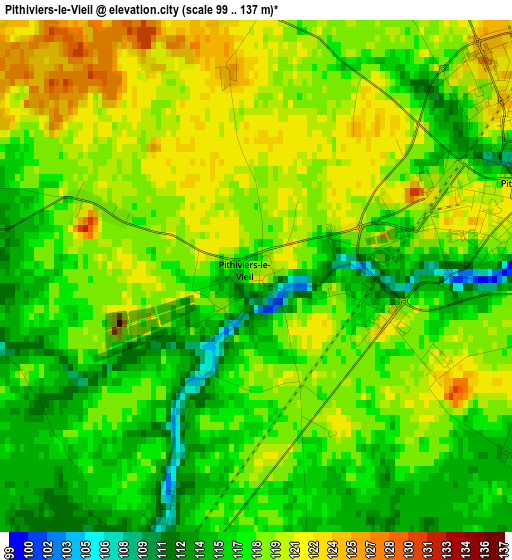 Pithiviers-le-Vieil elevation map