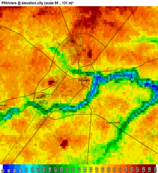 Pithiviers elevation map