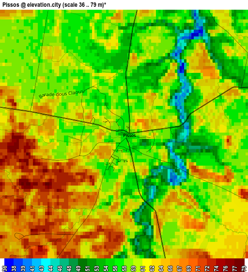 Pissos elevation map