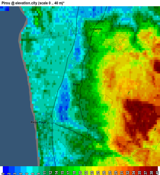 Pirou elevation map