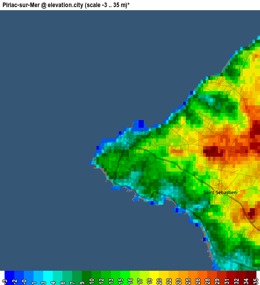 Piriac-sur-Mer elevation map