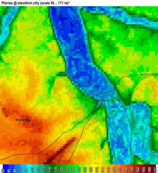 Pierres elevation map