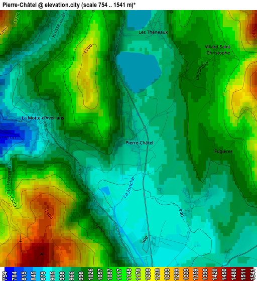 Pierre-Châtel elevation map