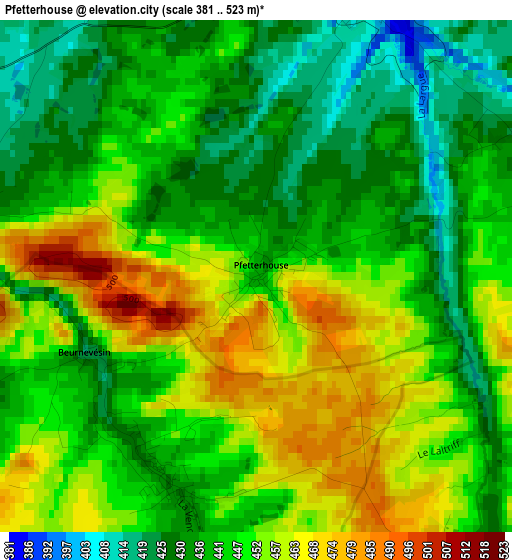 Pfetterhouse elevation map