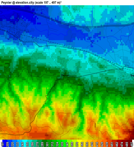 Peynier elevation map