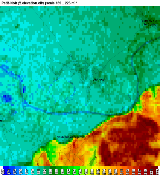 Petit-Noir elevation map