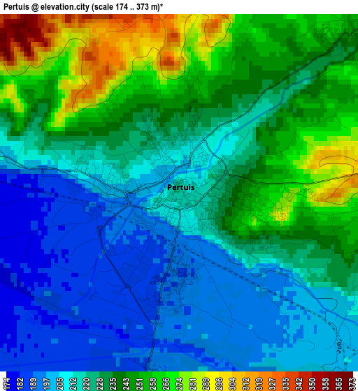 Pertuis elevation map