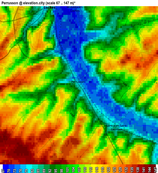 Perrusson elevation map