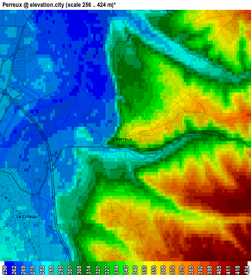 Perreux elevation map