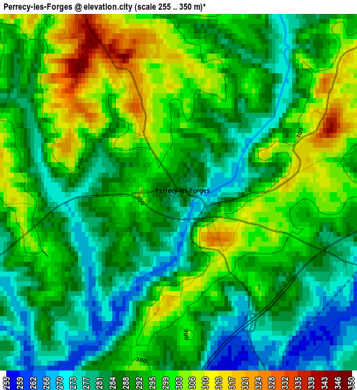 Perrecy-les-Forges elevation map