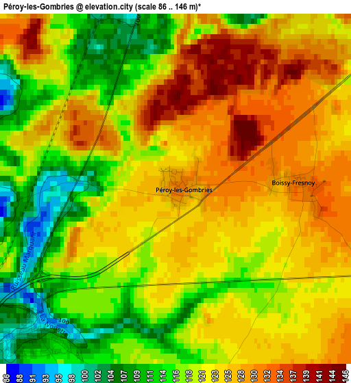 Péroy-les-Gombries elevation map