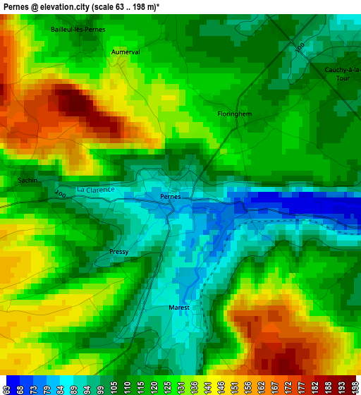 Pernes elevation map