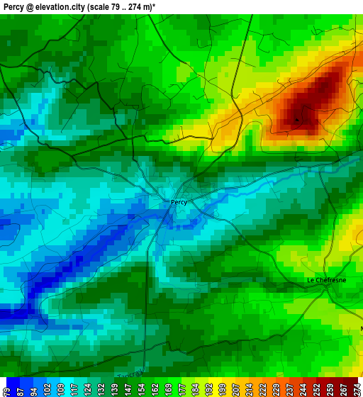 Percy elevation map