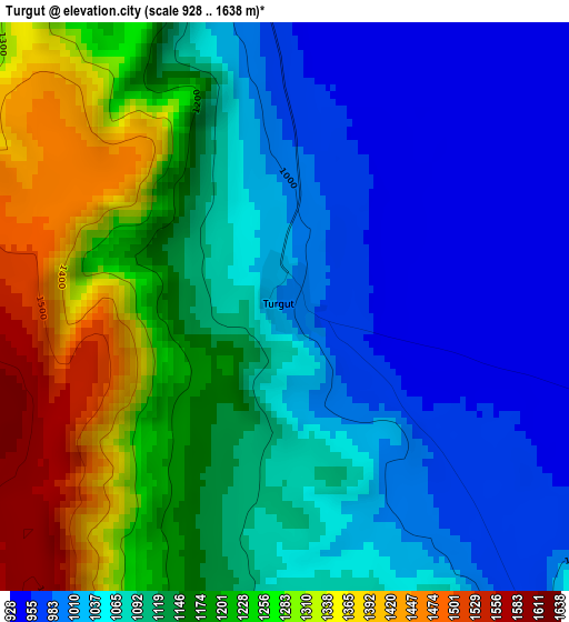 Turgut elevation map