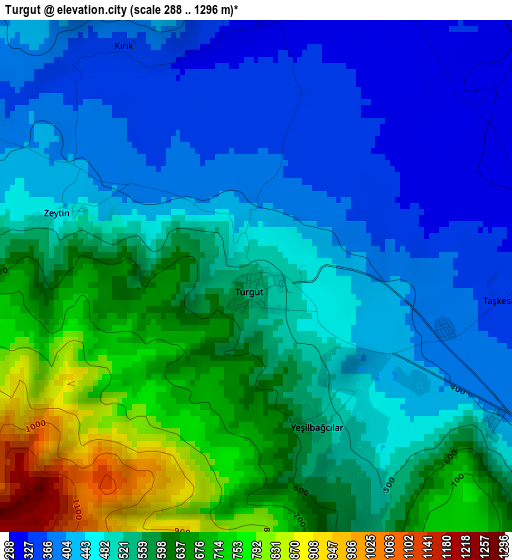 Turgut elevation map