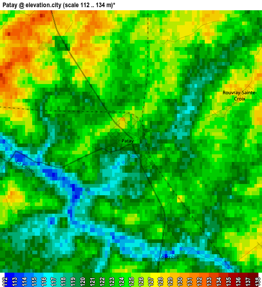 Patay elevation map