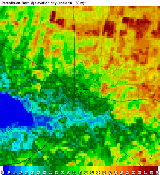 Parentis-en-Born elevation map