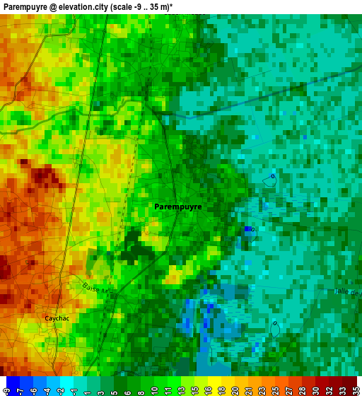 Parempuyre elevation map
