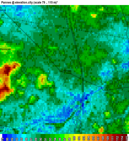 Pannes elevation map