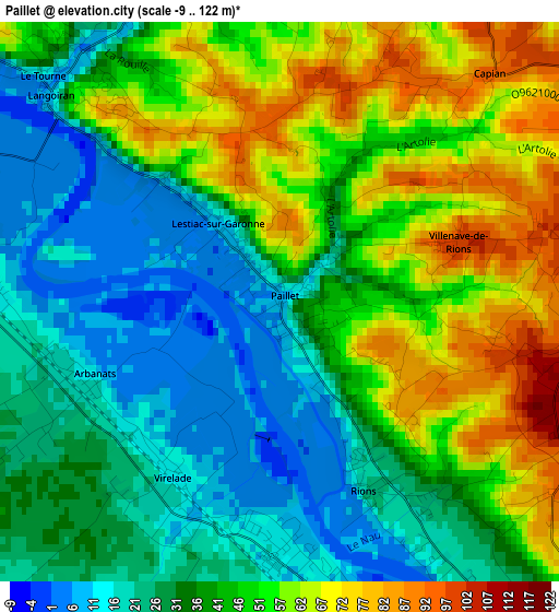 Paillet elevation map