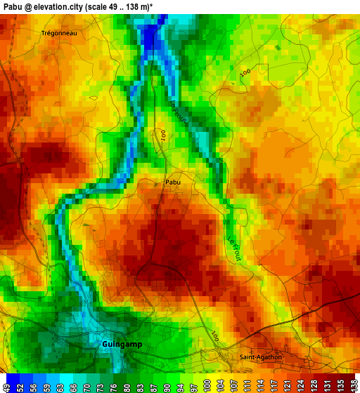 Pabu elevation map