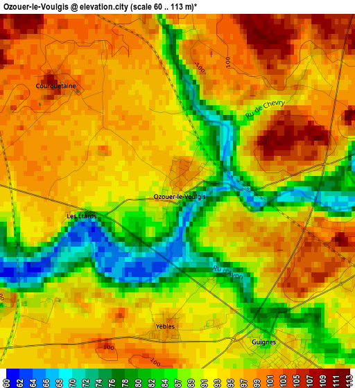 Ozouer-le-Voulgis elevation map