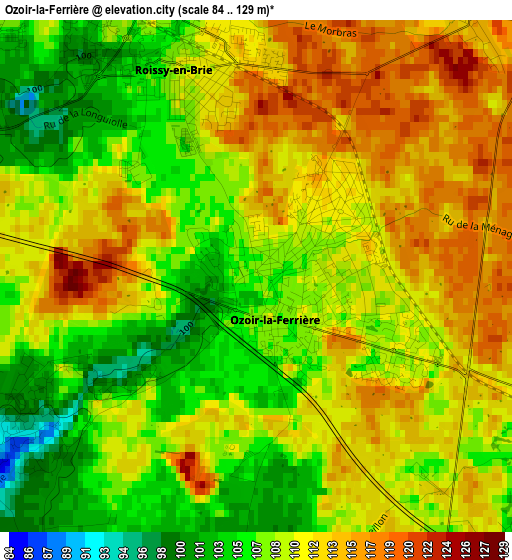 Ozoir-la-Ferrière elevation map