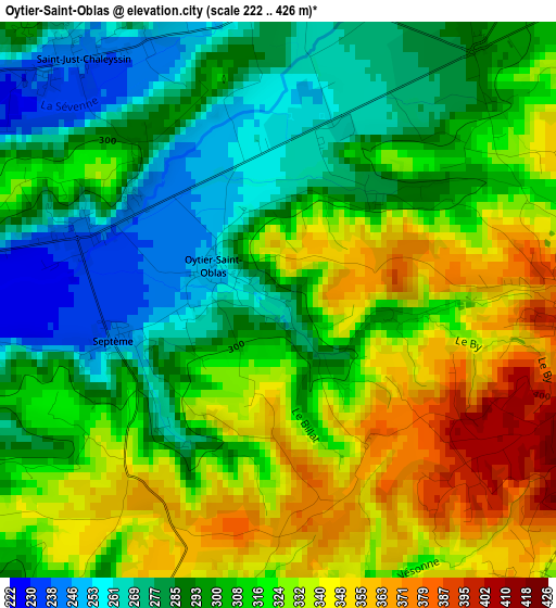 Oytier-Saint-Oblas elevation map