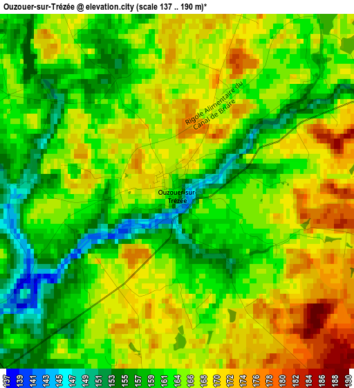 Ouzouer-sur-Trézée elevation map