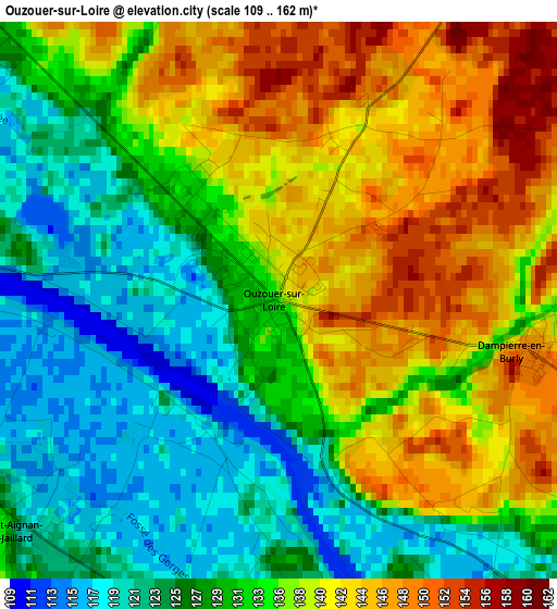 Ouzouer-sur-Loire elevation map