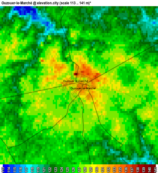 Ouzouer-le-Marché elevation map