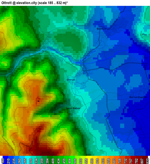 Ottrott elevation map