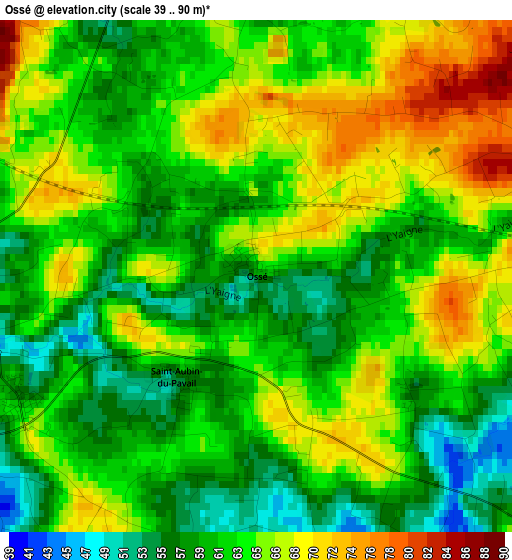 Ossé elevation map