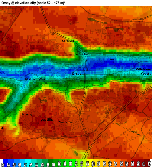 Orsay elevation map