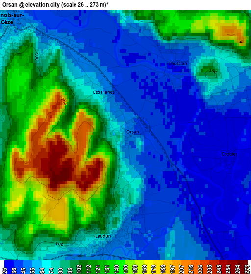 Orsan elevation map