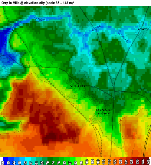 Orry-la-Ville elevation map