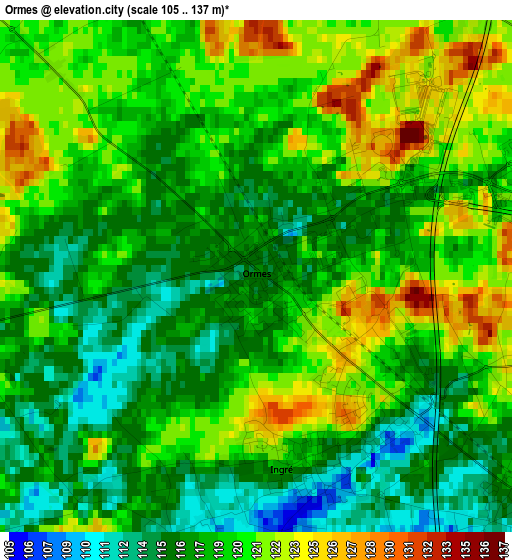 Ormes elevation map