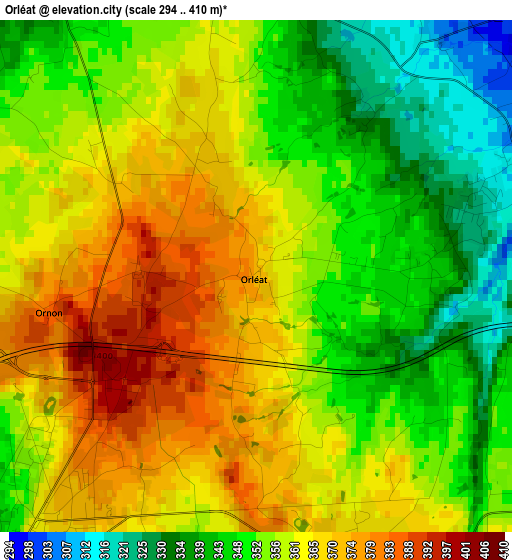 Orléat elevation map