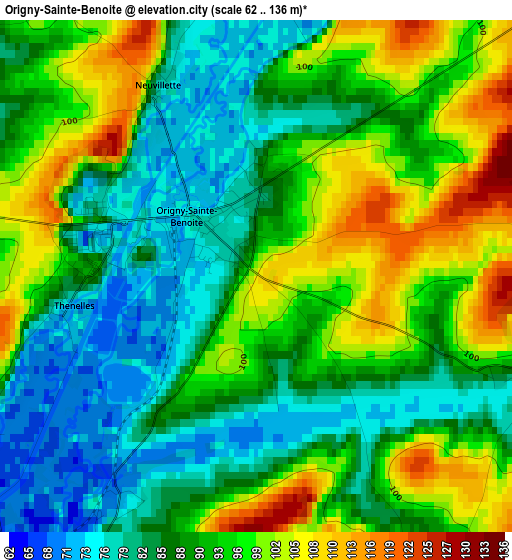 Origny-Sainte-Benoite elevation map