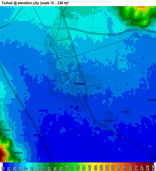 Torbalı elevation map