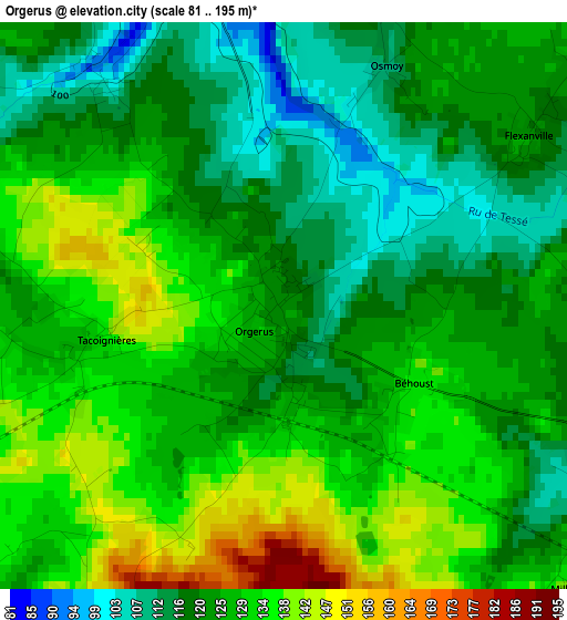 Orgerus elevation map