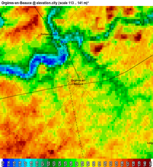 Orgères-en-Beauce elevation map