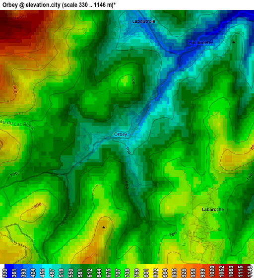 Orbey elevation map