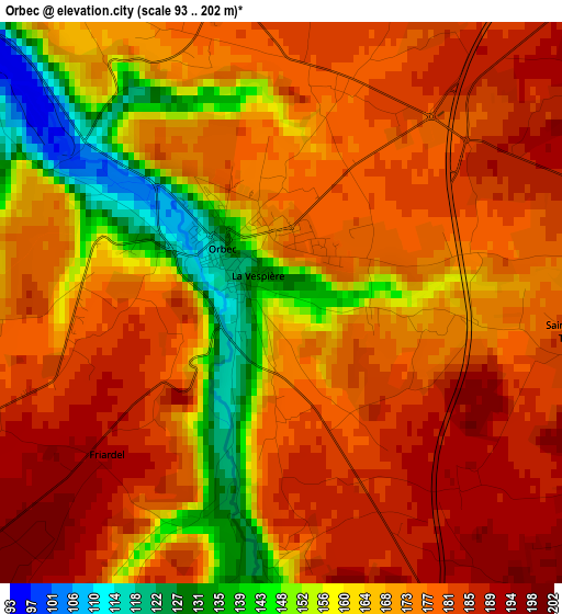 Orbec elevation map