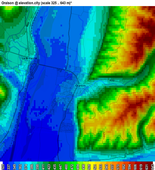 Oraison elevation map