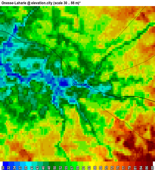 Onesse-Laharie elevation map