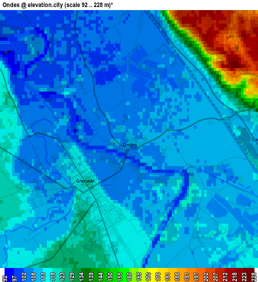 Ondes elevation map