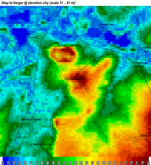 Oisy-le-Verger elevation map