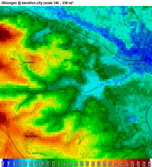 Ohlungen elevation map