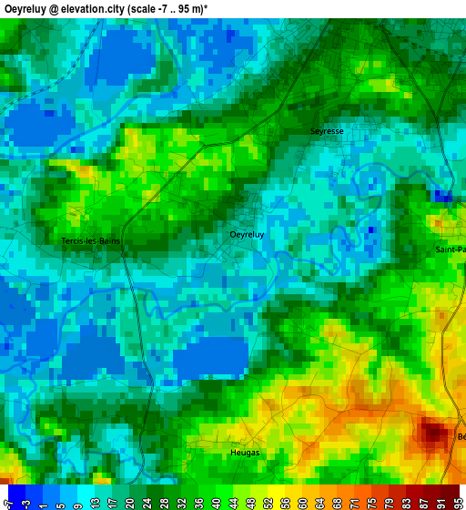 Oeyreluy elevation map